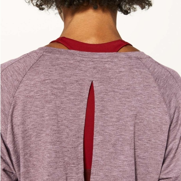 Lululemon Heathered Oxblood Box It Out Long Sleeve - Picture 3 of 11